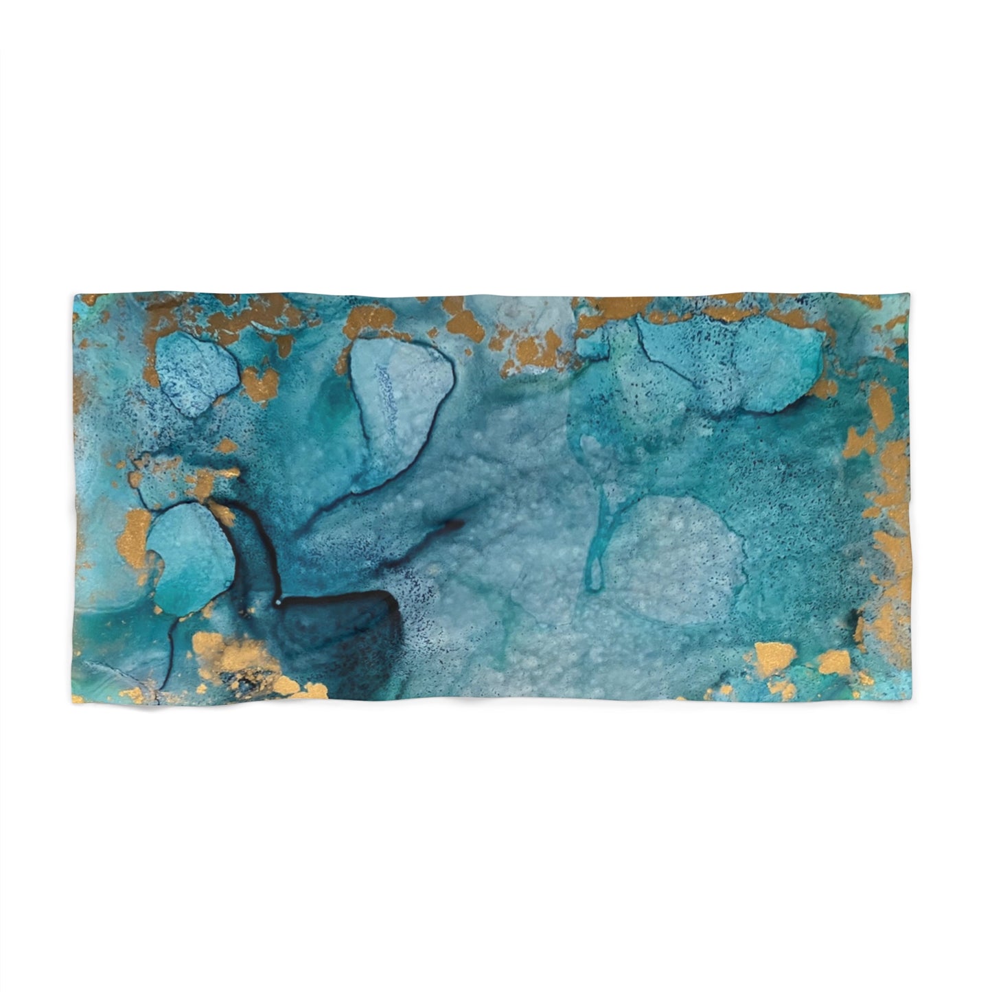 Elegant Abstract Blue Beach Towel - Perfect for Summer Relaxation & Coastal Getaways